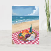Strandpicknick | Schilderij van de Oceaankust Kaart (Achterkant)