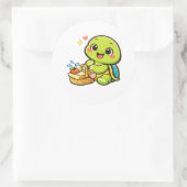 Strandpicknick Snack Ronde Sticker (Tas)