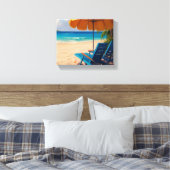 strandplaats canvas afdruk (Insitu (Slaapkamer))