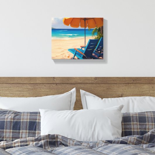 strandplaats canvas afdruk (Insitu (Slaapkamer))