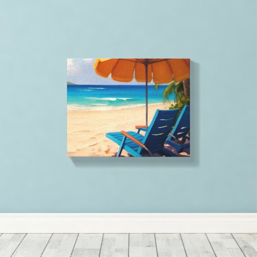 strandplaats canvas afdruk (Insitu (Houten vloer))
