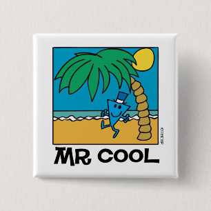 Strandplezier met Mr Cool Vierkante Button 5,1 Cm