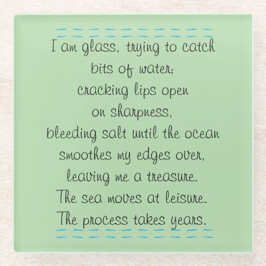 Strandpoëzie Glazen Onderzetter (Voorkant)