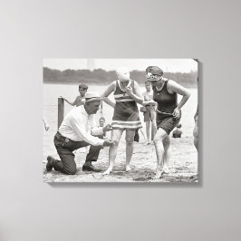 Strandpolitie, 1922. Oude foto Canvas Afdruk