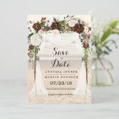 Strandprieel Trouw Save the Date Uitnodiging (Staand voorkant)