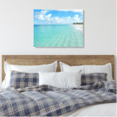 Strandprint - Grace Bay Beach Canvas Afdruk (Insitu (Slaapkamer))
