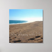 Strandprint met Love Quote Canvas Afdruk (Voorkant)