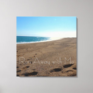 Strandprint met Love Quote Canvas Afdruk