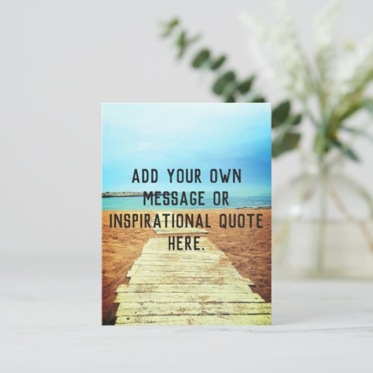 Strandpromenade - Voeg je eigen bericht of citaat  Briefkaart (Staand voorkant)