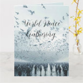 Strandpubliek vredesduif foto kaart (Gele Bloem)