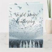 Strandpubliek vredesduif foto kaart (Voorkant)