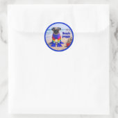 Strandpuggy Ronde Sticker (Tas)