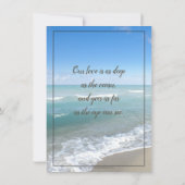 Strandreceptie na de bruiloft op een bestemming kaart (Achterkant)