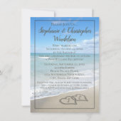 Strandreceptie na de bruiloft op een bestemming kaart (Voorkant)