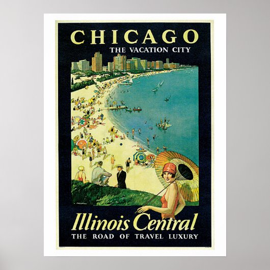 strandreis 1920 in Chicago Poster (Voorkant)