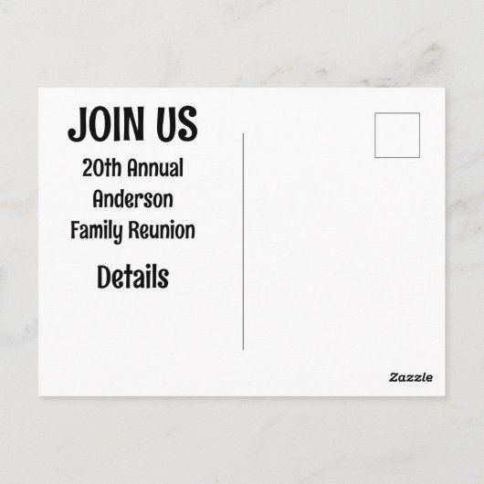 Strandreis Verzamelen Familiereünie Uitnodiging (Achterkant)