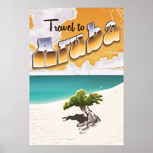  strandreisdruk Aruba Poster (Voorkant)