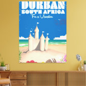  strandreisposter voor Durban Zuid-Afrika Canvas Afdruk (Insitu (Woonkamer))