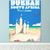  strandreisposter voor Durban Zuid-Afrika Canvas Afdruk (Insitu (Houten vloer))