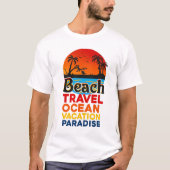 Strandreizen Ocean Vacation Paradise Retro Zonsond T-shirt (Voorkant)