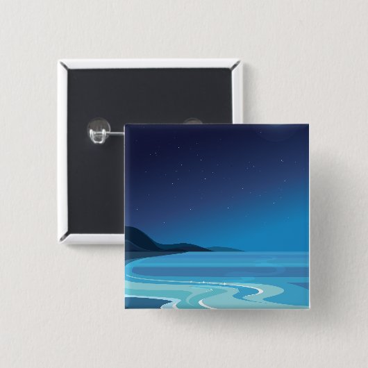 Strandreizen Vierkante Button 5,1 Cm (Voorkant /achterkant)