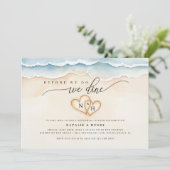 Strandrepetitie Diner Waterverf Oceaan Kaart (Staand voorkant)