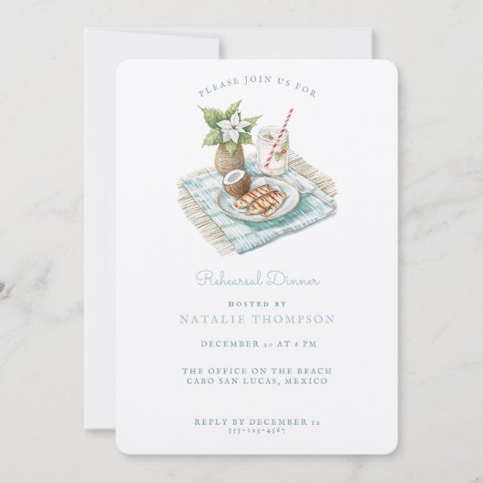 Strandrepetitiediner | winterhuwelijk kaart (Voorkant)