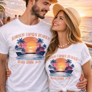 Strandreünie aangepaste cruise zomer vakantie t-shirt