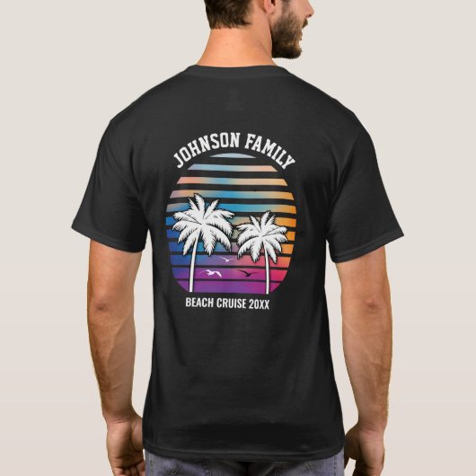 Strandreünie op maat cruise zomer vakantie t-shirt (Achterkant)