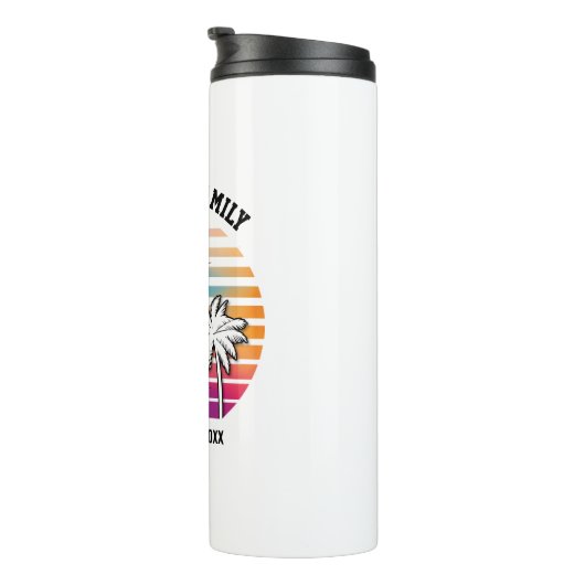 Strandreünie op maat cruise zomer vakantie thermosbeker (Geroteerd rechts)