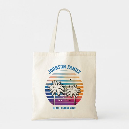 Strandreünie op maat cruise zomer vakantie tote bag (Achterkant)