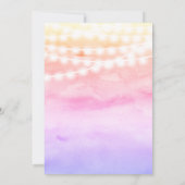 Strandroze waterverf lichtjes Sweet 16 Kaart (Achterkant)