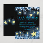 Strands of Stars uitnodiging voor 50e verjaardag (Voorkant / Achterkant)