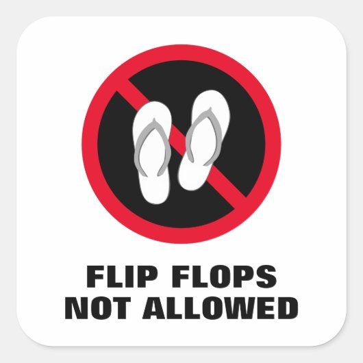 Strandsandalen niet toegestaan teken sticker voor  (Voorkant)