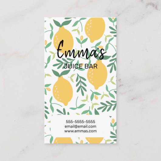 strandsap café liemonade lemon sunny sun visitekaartje (Voorkant)