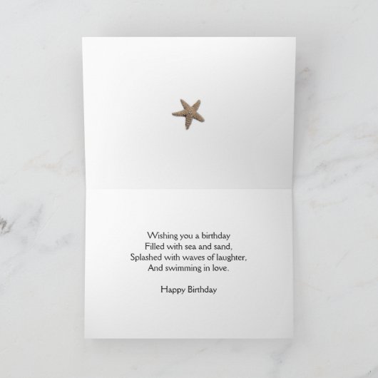 Strandscène 65e verjaardagskaart met 3D-letters Kaart (Binnen)