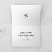 Strandscène 90ste verjaardagskaart met 3D-letters Kaart (Binnen)