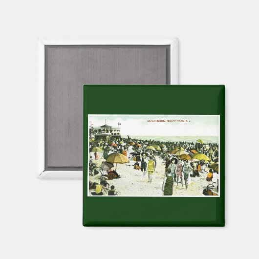 Strandscène, Asbury Park, New Jersey Magneet (Voorkant / Achterkant)