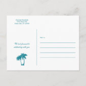 Strandscène De datum opslaan Aankondigingskaart (Achterkant)