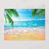 Strandscène De datum opslaan Aankondigingskaart (Voorkant)