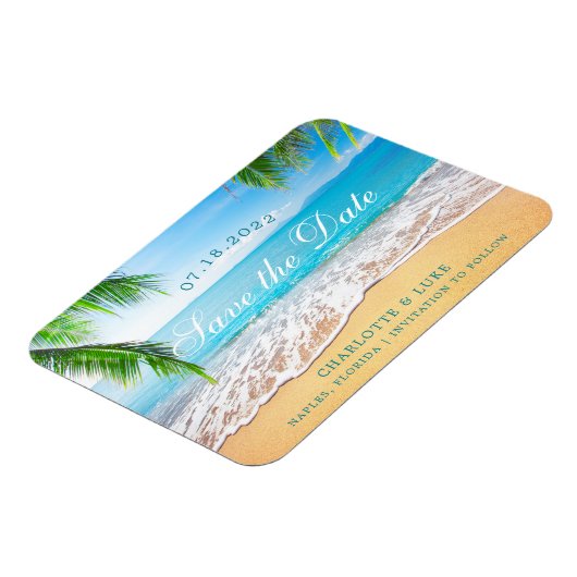 Strandscène De datum opslaan Magneet (Linkerzijde)