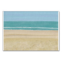 Strandscène, het Lezen van Flashcards voor Volwass