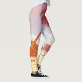 Strandscène, kokosnootboom, houten bed. leggings (Rechts)