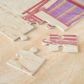 Strandscène, kokosnootboom, houten bed. legpuzzel (Zijkant)