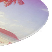 Strandscène, kokosnootboom, houten bed. snijplank (Hoek)