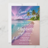 Strandscène Kom op Laten we gaan feestje verjaarda Kaart (Voorkant)