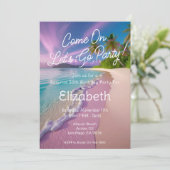 Strandscène Kom op Laten we gaan feestje verjaarda Kaart (Staand voorkant)