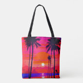 Strandscène met een levendig oranje tas (Achterkant)