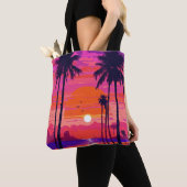 Strandscène met een levendig oranje tas (Dichtbij)