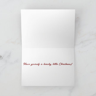 Strandscène met kerstmuts gevouwen kerstkaart kaart